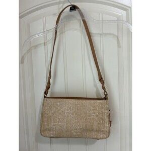 Vtg Etienne Aigner Straw & Braided Leather Shoulder Bag Wood Sandal Fob